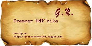 Gresner Mónika névjegykártya